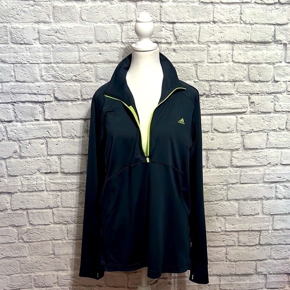 Adidas Mens XL 1/4 Zip long sleeve Climalite Athletic Blue Pullover. - Picture 7 of 10